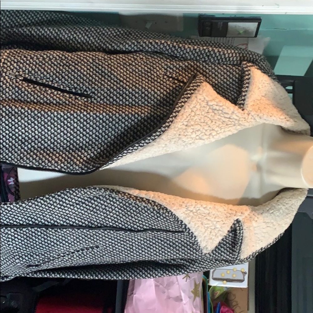 Black and white houndstooth Moto style jacket